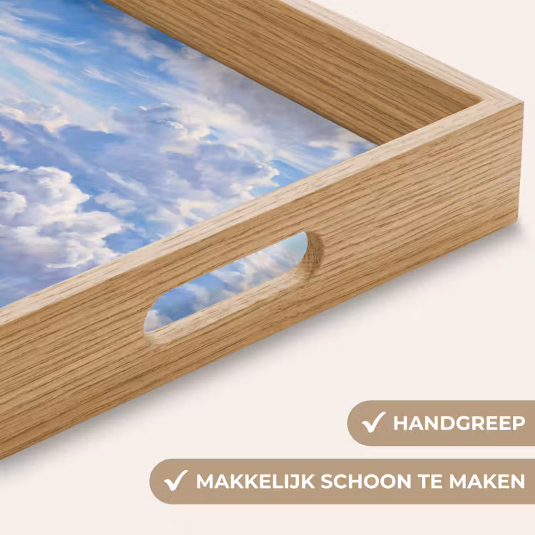 Wolken - Lucht - Natuur - Abstract - Blauw Dienblad Rechthoek middel -USP_HandgreepNL