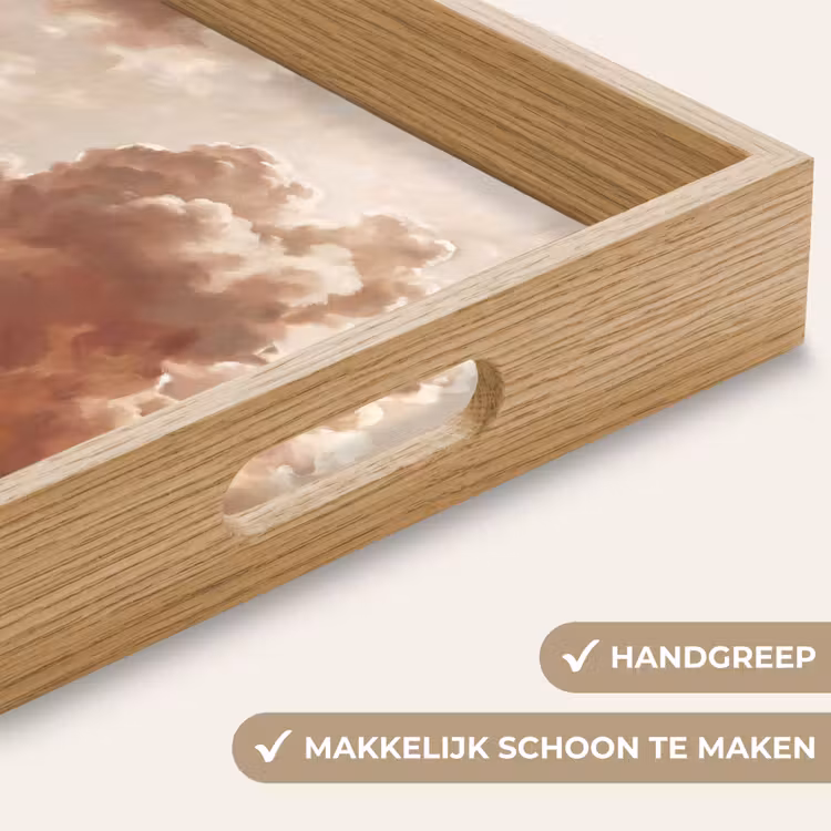 Wolken - Lucht - Natuur - Modern - Bruin Dienblad Rechthoek middel -USP_HandgreepNL