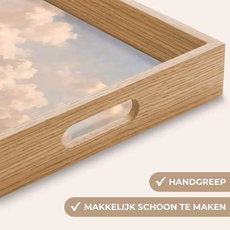 Wolken - Zacht - Natuur - Klassiek - Beige Dienblad Rechthoek middel -USP_HandgreepNL