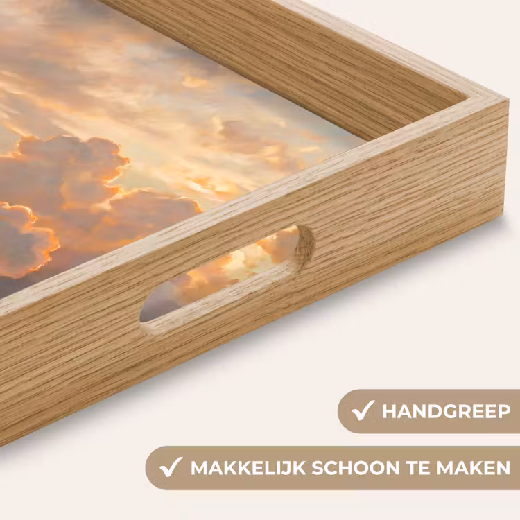 Wolken - Zonsondergang - Natuur - Abstract - Goud Dienblad Rechthoek middel -USP_HandgreepNL
