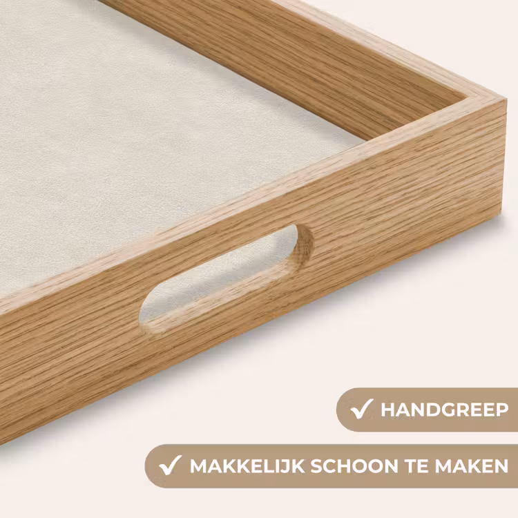 Zandkleurig - Modern - Egaal Dienblad Rechthoek middel 911 -USP_HandgreepNL
