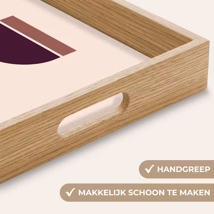 Zandloper - Symmetrisch - Rood - Paars Dienblad Rechthoek middel -USP_HandgreepNL