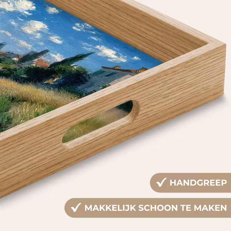 Zandpad - Huis - Bomen - Grasveld Dienblad Rechthoek middel -USP_HandgreepNL