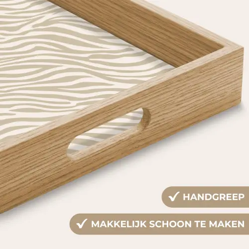 Zebra - Patroon - Beige Dienblad Rechthoek middel 911 -USP_HandgreepNL
