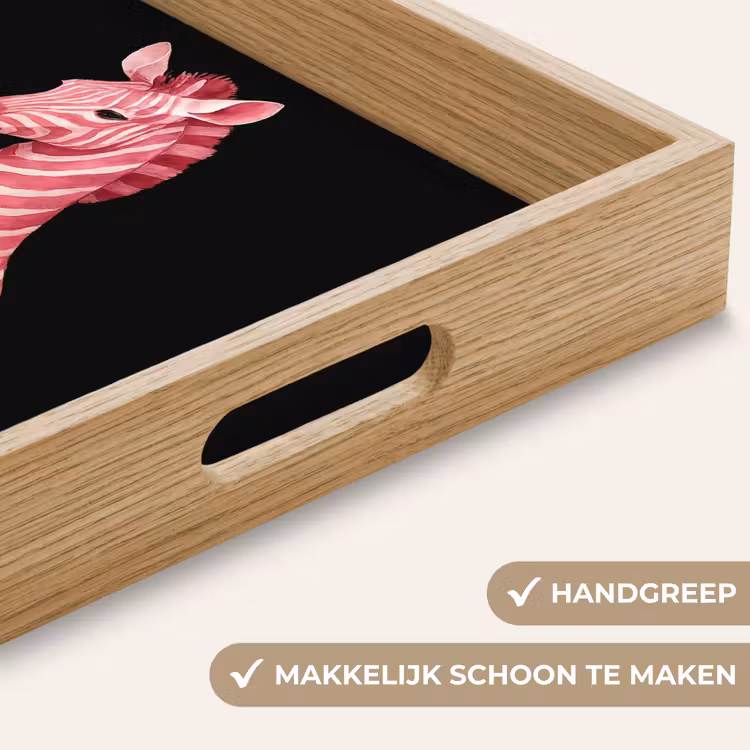 Zebra - Roze - Gestreept Dienblad Rechthoek middel -USP_HandgreepNL
