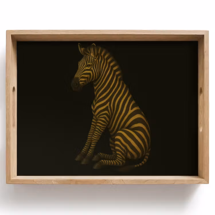 Zebra - Strepen - Goud Dienblad Rechthoek middel -z3d_shopping