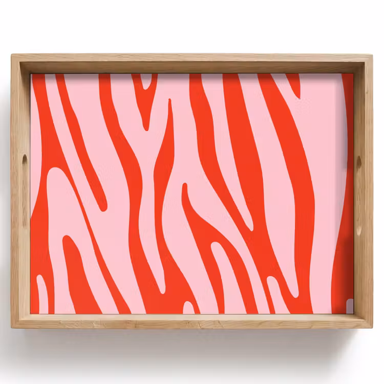 Zebraprint - Roze - Rood - Dierenprint Dienblad Rechthoek middel -z3d_shopping