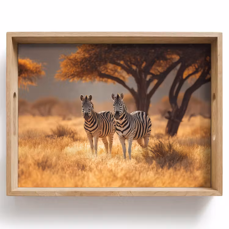 Zebra's - Savannelandschap - Gras Dienblad Rechthoek middel -z3d_shopping