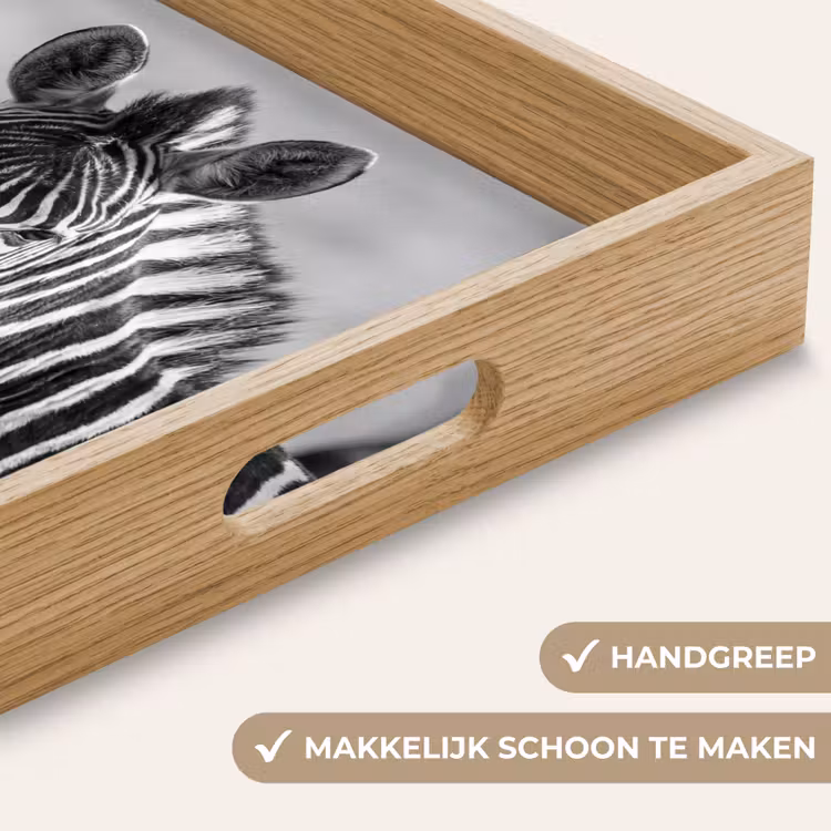 Zebra's - Zwart - Wit Dienblad Rechthoek middel -USP_HandgreepNL