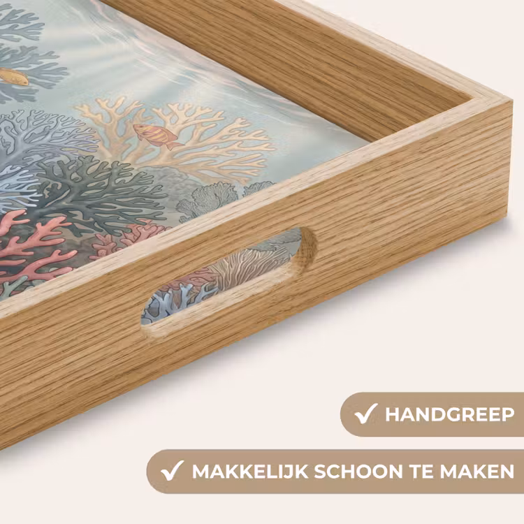 Zee - Koraal - Vis - Natuur - Kleurrijk Dienblad Rechthoek middel -USP_HandgreepNL