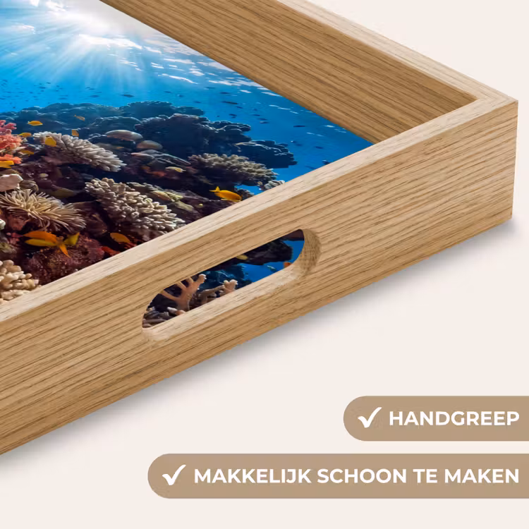 Zee - Koraalrif - Natuur - Levendig - Blauw Dienblad Rechthoek middel -USP_HandgreepNL