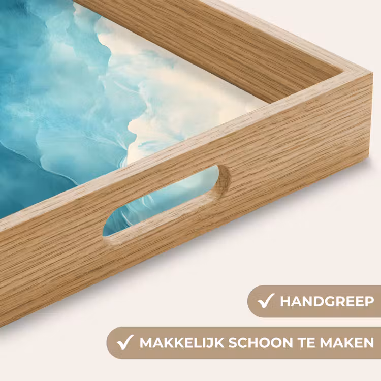 Zee - Silhouet - Abstract - Blauw Dienblad Rechthoek middel -USP_HandgreepNL
