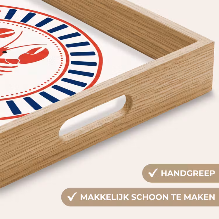 Zeeleven - Kreeft - Embleem - Grafisch - Rood Dienblad Rechthoek middel -USP_HandgreepNL