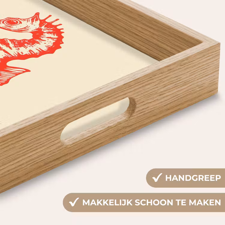 Zeepaardje - Rood - Fijne details Dienblad Rechthoek middel -USP_HandgreepNL