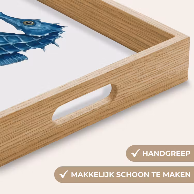 Zeepaardje - Staart - Blauw Dienblad Rechthoek middel -USP_HandgreepNL