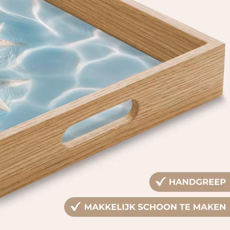 Zeesterren - Golvend water - Rustgevend Dienblad Rechthoek middel -USP_HandgreepNL