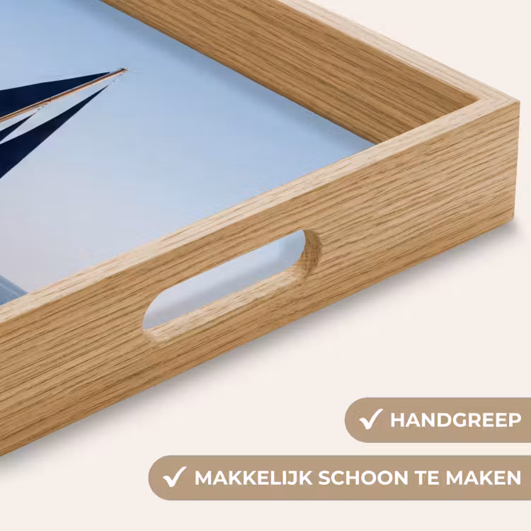 Zeilboot - Zee - Blauw Dienblad Rechthoek middel -USP_HandgreepNL