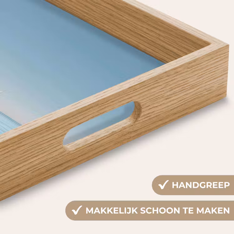 Zeilbootje - Kalme zee - Helderblauwe hemel Dienblad Rechthoek middel -USP_HandgreepNL