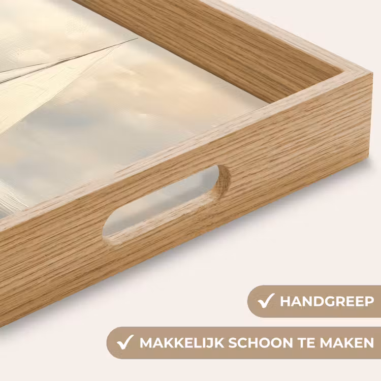 Zeilschip - Zee - Bewolkt Dienblad Rechthoek middel -USP_HandgreepNL