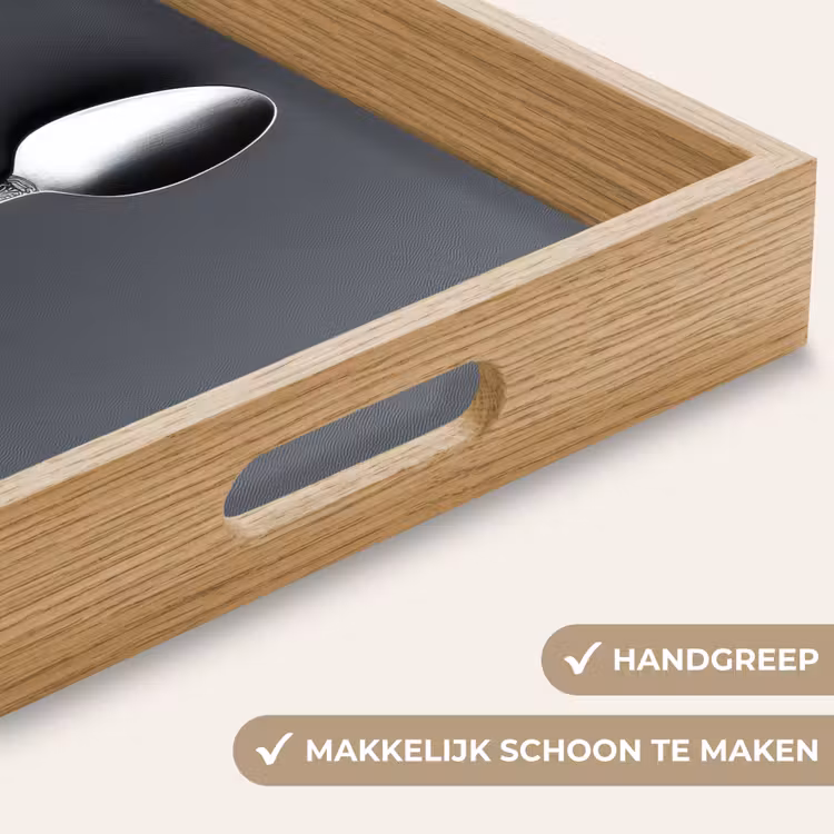 Zilver - Metaal - Lepel Dienblad Rechthoek middel -USP_HandgreepNL