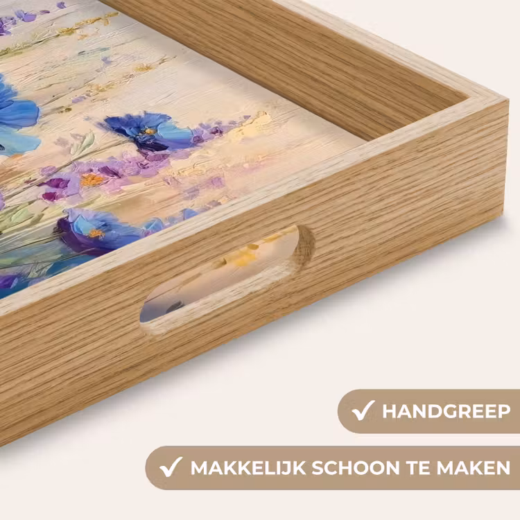 Zomers - Wilde bloemen - Penseelstreken Dienblad Rechthoek middel -USP_HandgreepNL