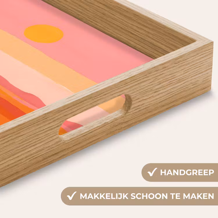 Zon - Abstract - Landschap - Oranje Dienblad Rechthoek middel -USP_HandgreepNL