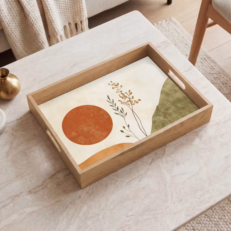 Zon - Abstract - Takken - Oranje Dienblad Rechthoek middel -sfeer1