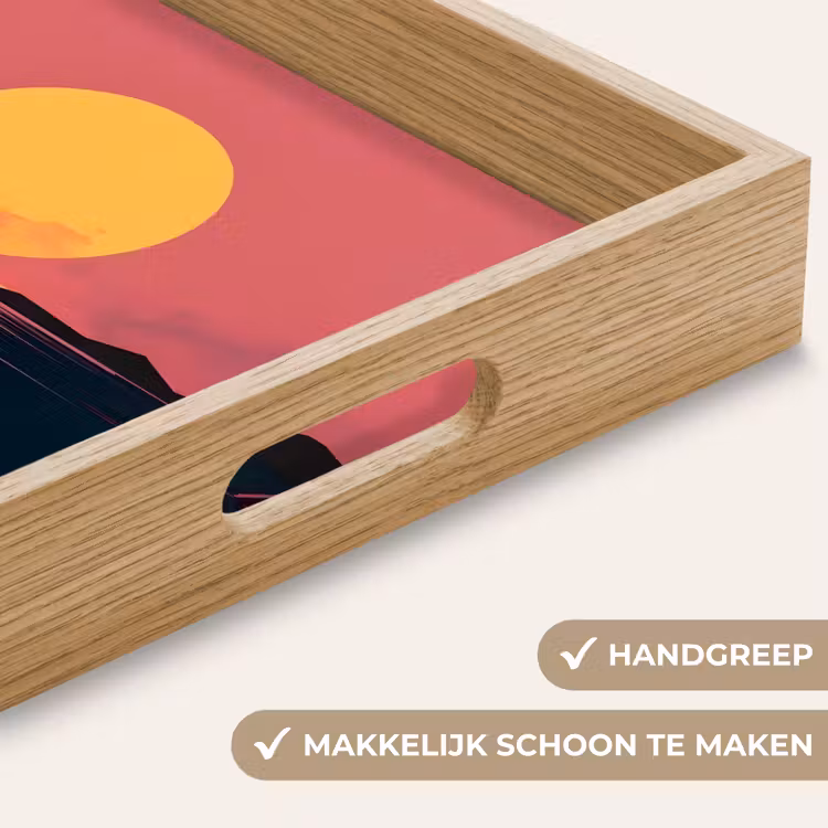 Zon - Geel - Bergen - Water Dienblad Rechthoek middel -USP_HandgreepNL
