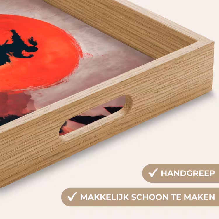 Zon - Krijger - Bomen - Bergen Dienblad Rechthoek middel -USP_HandgreepNL