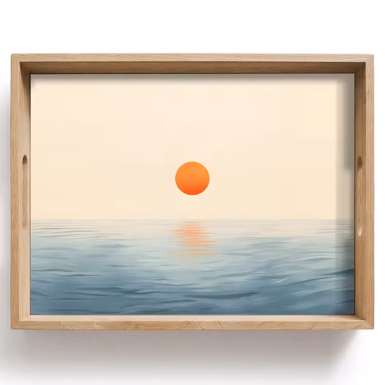 Zon - Oranje - Zee Dienblad Rechthoek middel -z3d_shopping