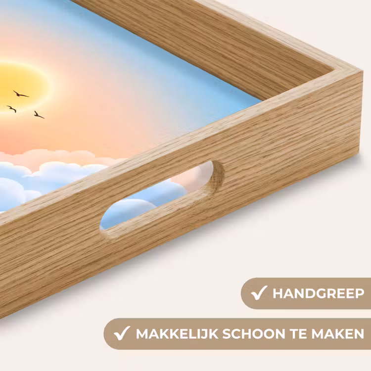 Zon - Vogels - Lucht - Natuur - Geel Dienblad Rechthoek middel -USP_HandgreepNL