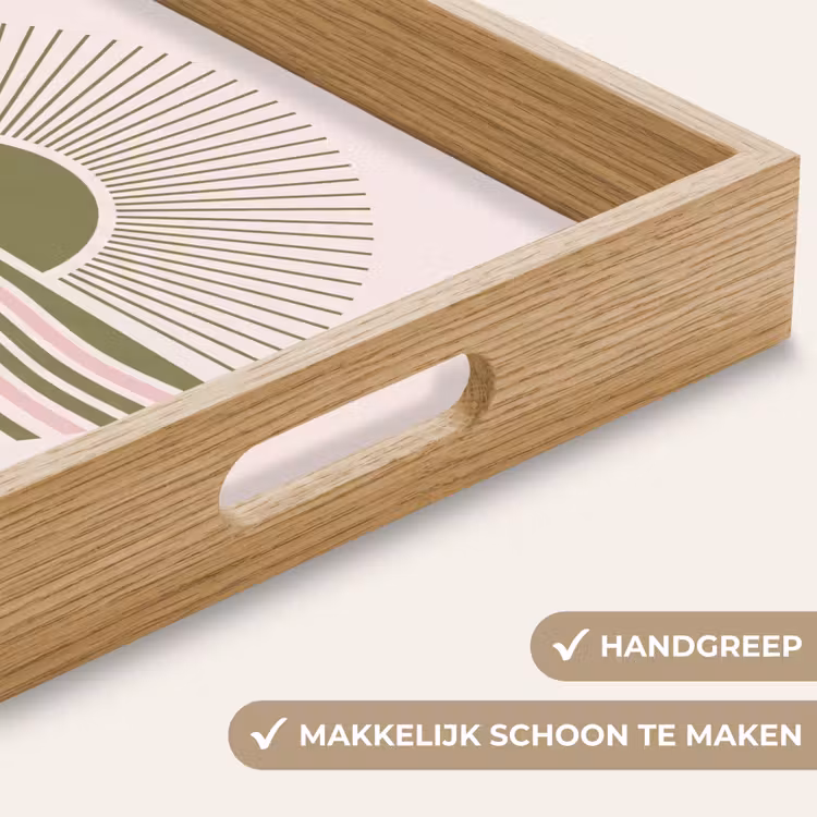 Zon - Zee - Abstract - Modern - Roze Dienblad Rechthoek middel -USP_HandgreepNL