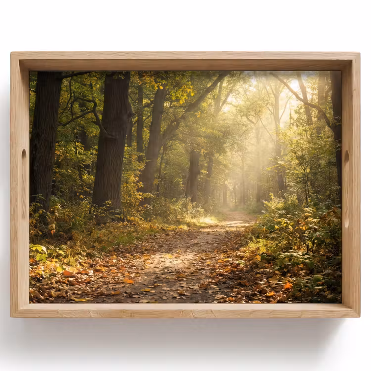 Zonlicht - Bospad - Bomen Dienblad Rechthoek middel -z3d_shopping
