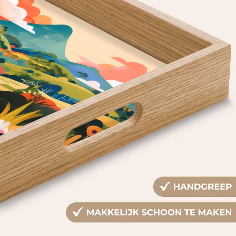 Zonlicht - Heuvels - Wolkenlucht Dienblad Rechthoek middel -USP_HandgreepNL