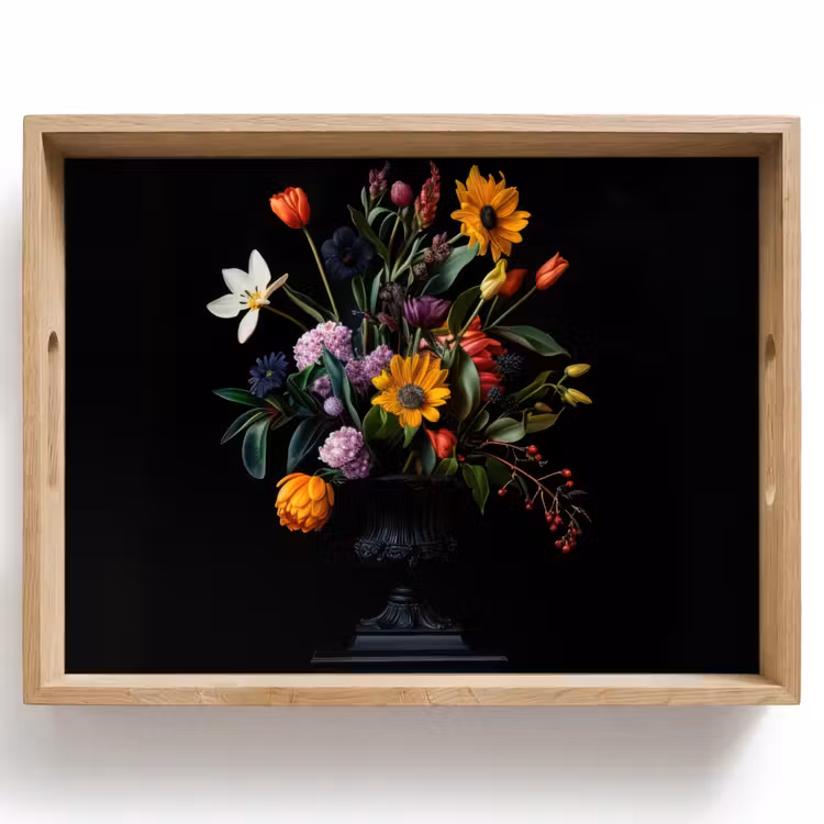 Zonnebloemen - Boeket - Kleurrijk Dienblad Rechthoek middel -z3d_shopping