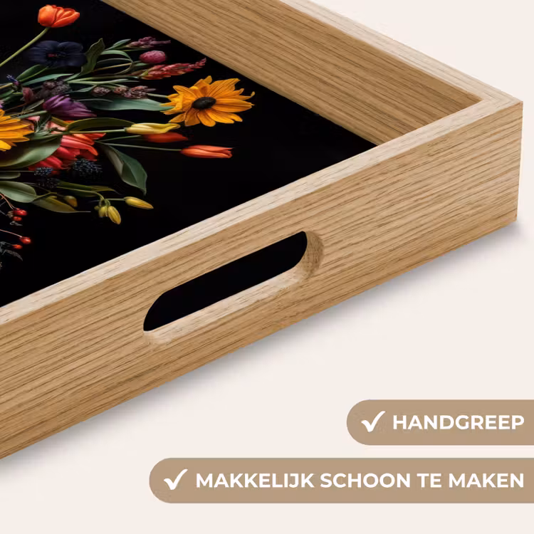 Zonnebloemen - Boeket - Kleurrijk Dienblad Rechthoek middel -USP_HandgreepNL