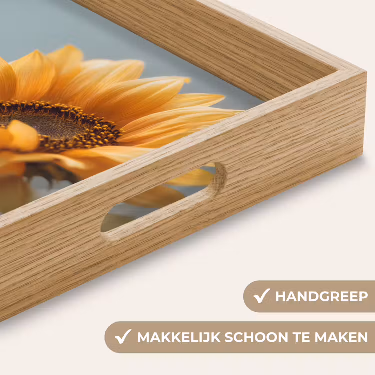 Zonnebloemen - Geel - Wazig Dienblad Rechthoek middel -USP_HandgreepNL