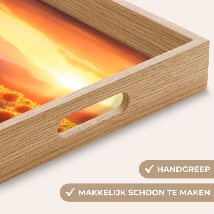 Zonnebloemen - Zonsondergang - Landschap Dienblad Rechthoek middel -USP_HandgreepNL