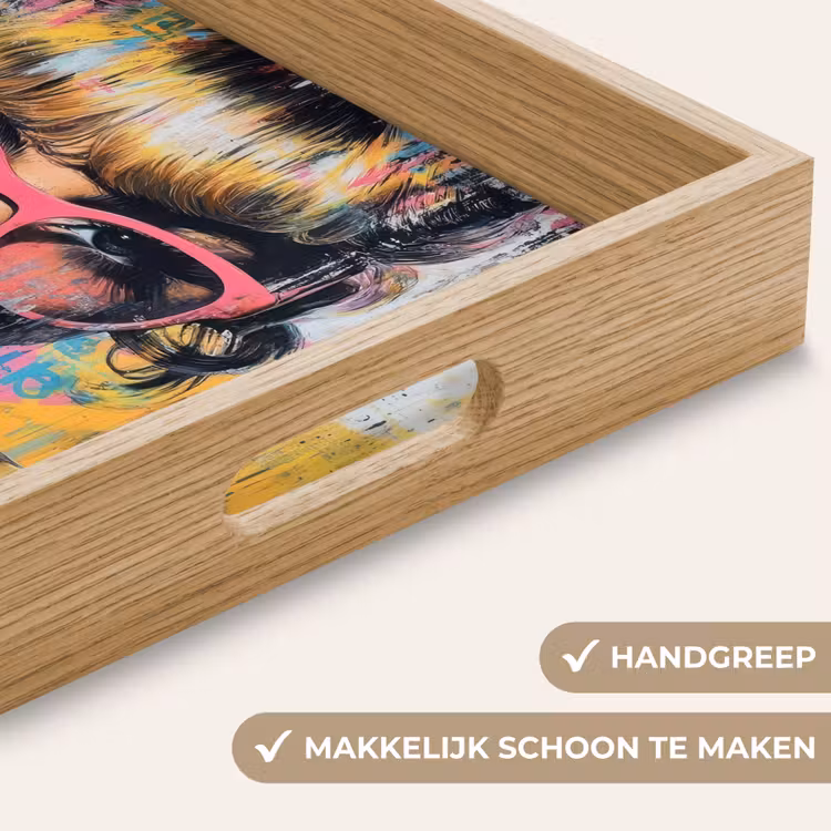 Zonnebril - Vrouw - Kleurrijk - Verfspetters Dienblad Rechthoek middel -USP_HandgreepNL