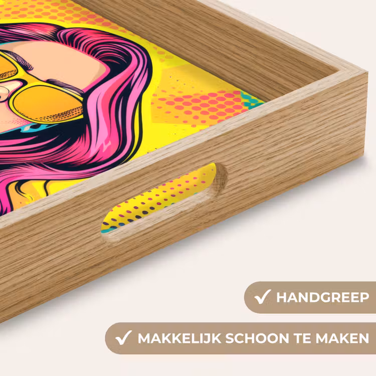 Zonnebril - Vrouw - Zonnig - Geel Dienblad Rechthoek middel -USP_HandgreepNL