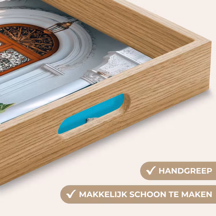 Zuilen - Sierlijke - Deur - Blauw Dienblad Rechthoek middel -USP_HandgreepNL