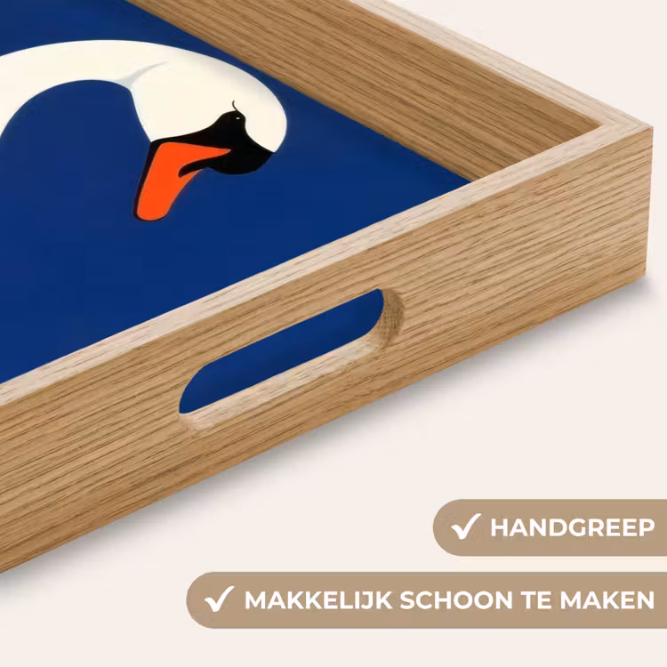 Zwaan - Wit - Snavel - Illustratie Dienblad Rechthoek middel -USP_HandgreepNL