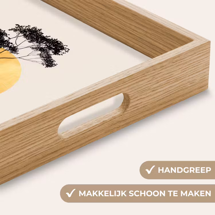 Zwarte boom - Gouden cirkel - Heuvel Dienblad Rechthoek middel -USP_HandgreepNL
