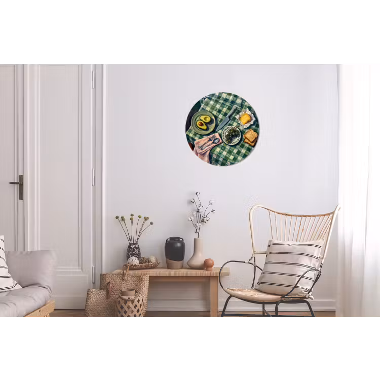 Eten - Ontbijt - Tafel - Modern - Groen Wandcirkel aluminium klein -woonkamer