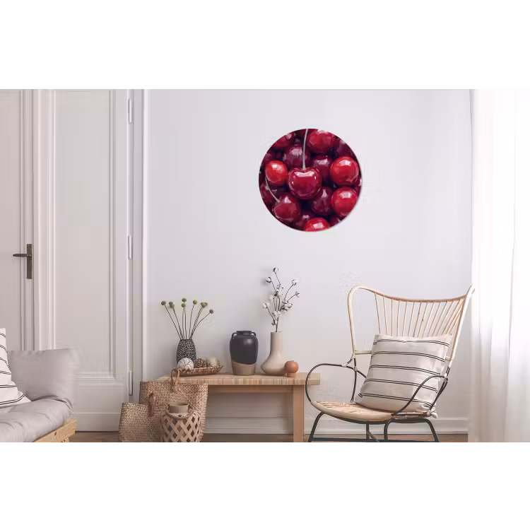 Fruit - Kersen - Eten - Modern - Rood Wandcirkel aluminium klein -woonkamer