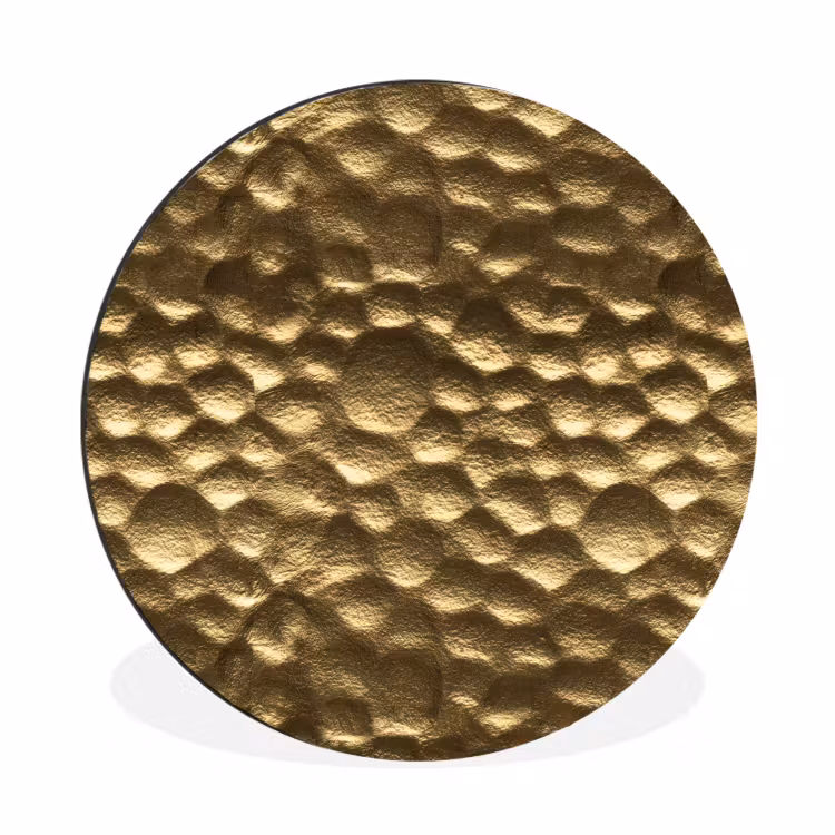 Gehamerd - Reliëf - Textuur - Bronsgoud Wandcirkel aluminium klein 190 -3d