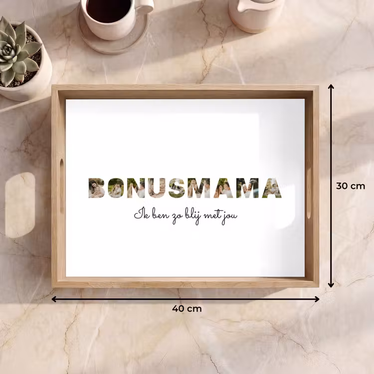 Bonusmama - Lettercollage Dienblad Rechthoek middel -USP_Formaat