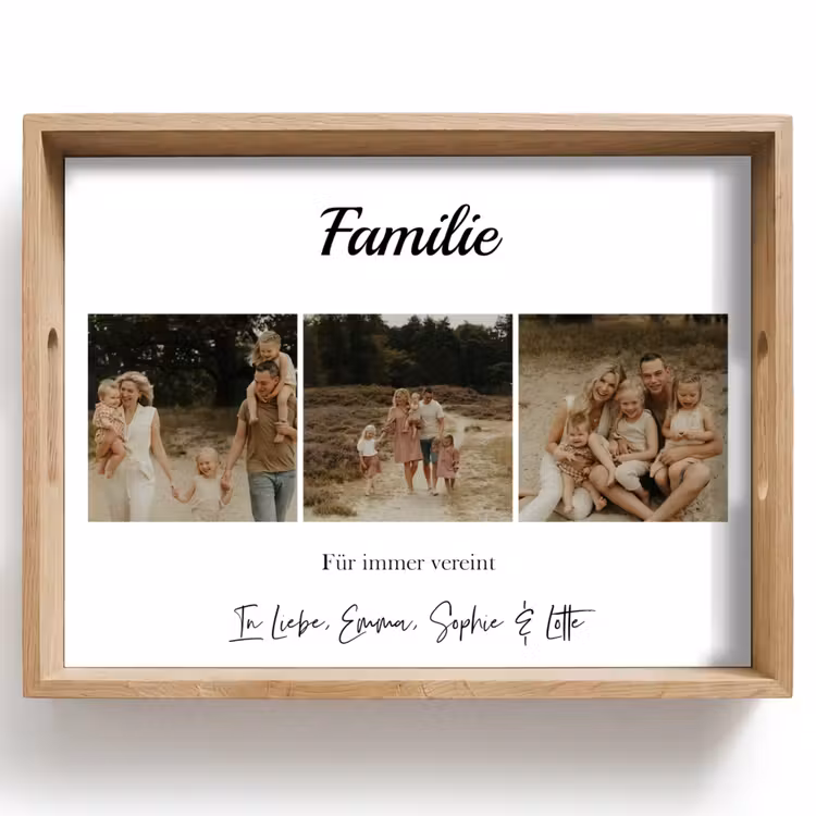 Familie - Fotocollage - 3 Fotos Dienblad Rechthoek middel -z3d_shopping