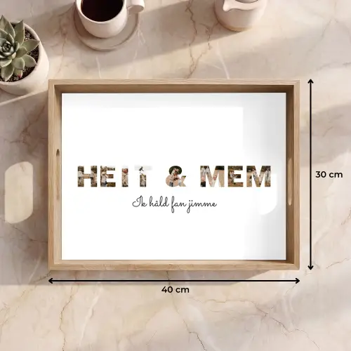 Heit & Mem - Lettercollage Dienblad Rechthoek middel -USP_Formaat