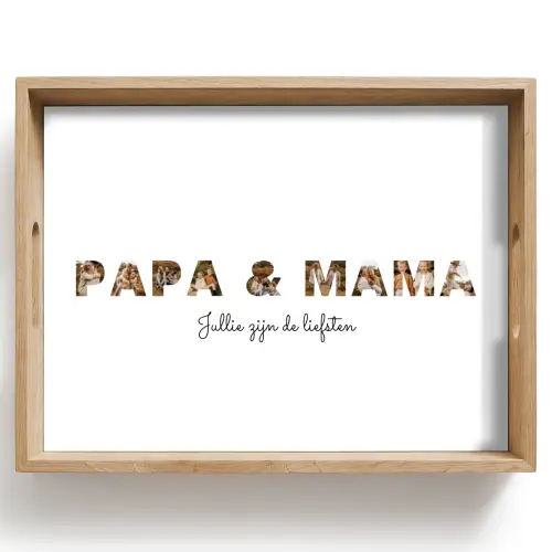 Papa & Mama - Lettercollage Dienblad Rechthoek middel -z3d_shopping